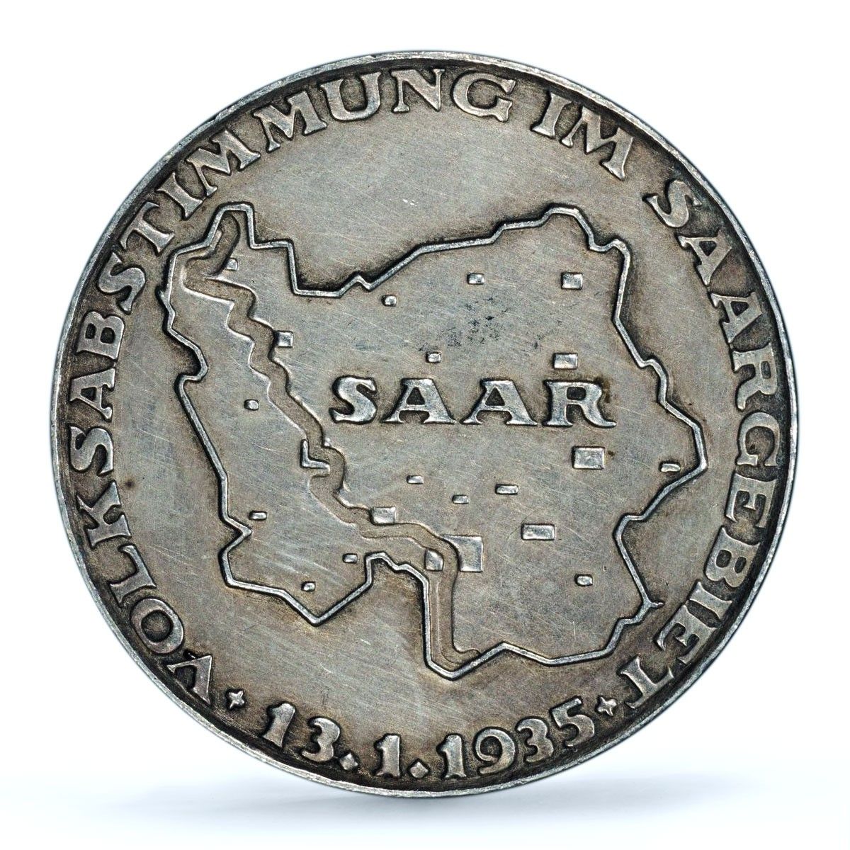 ドイツ第三帝国ザールラント住民投票史 SP 58 PCGS 銀メダル 1935