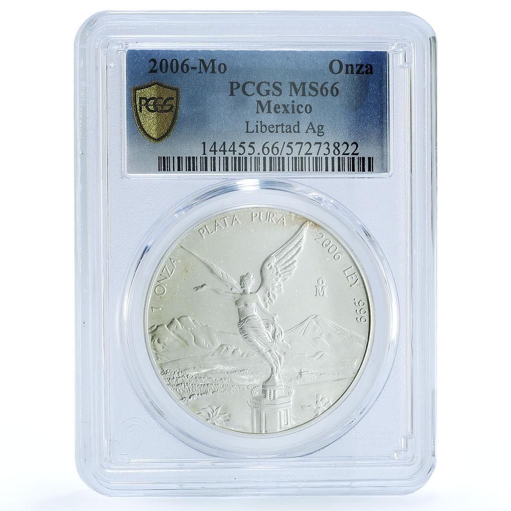 メキシコ 1オンザ・リベルタッド 独立の天使 KM-639 MS 66 PCGS 銀貨