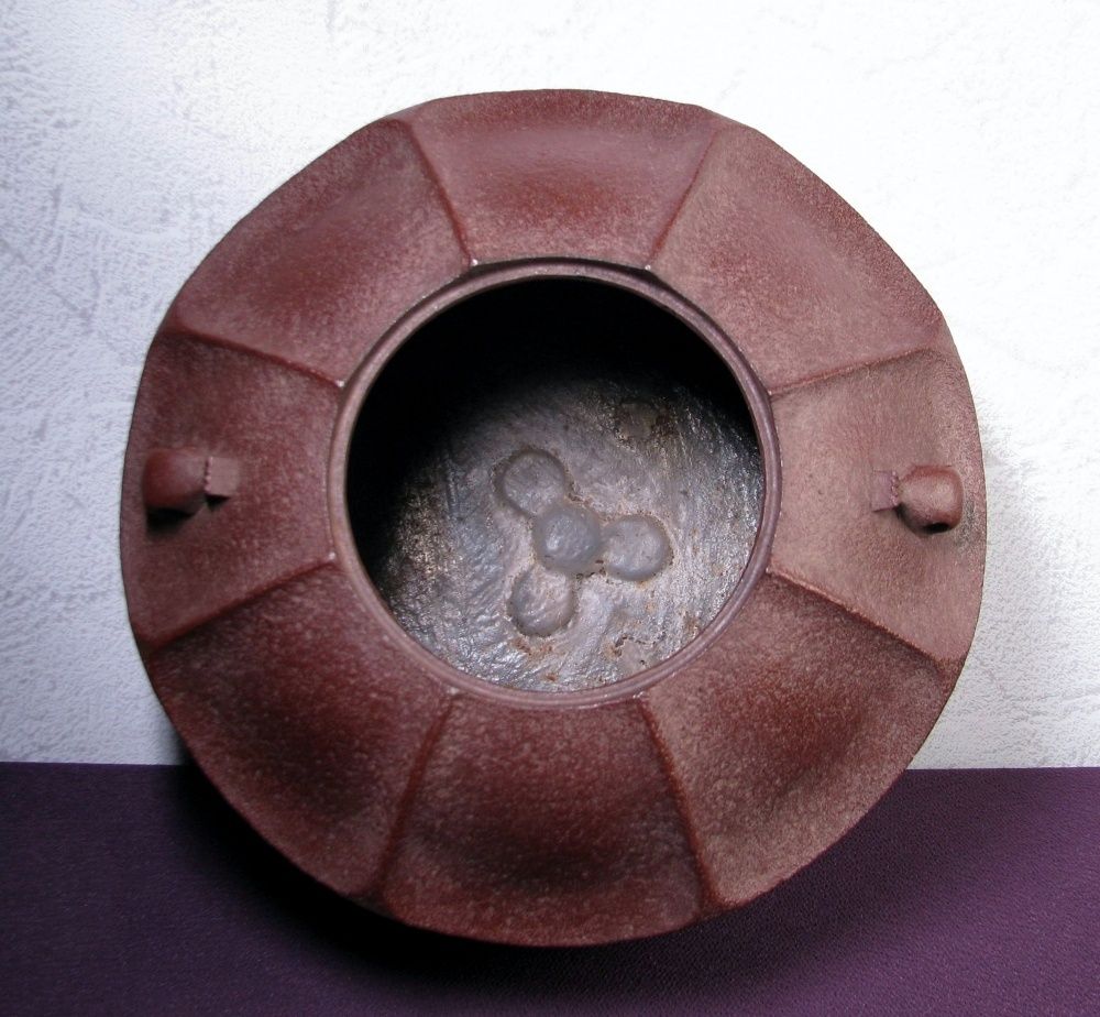 人間国宝 釜師：佐藤浄清 希少作 紅花釜 未使用品 幅：27cm 重さ：4.6