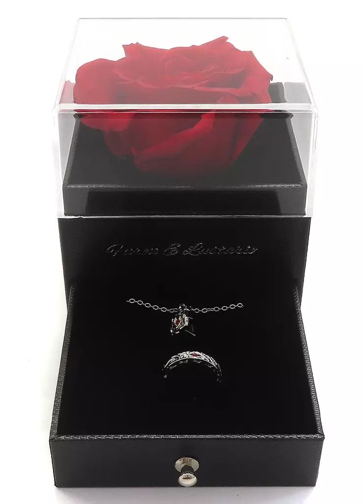 銀製品 指輪 フレン E ルスタリオ ローズボックス入りリング＆ネックレスセット バーチャルYouTuber にじさんじ ジューンブライド2025 ～Rose Ribbon Knot～