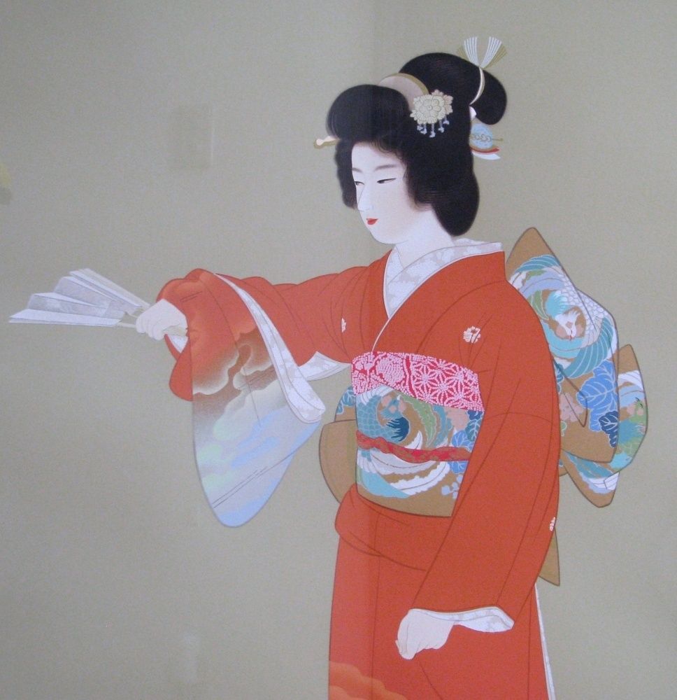 真作 上村松園画 「序の舞」 シルクスクリーン 30号 限定380部 【EA