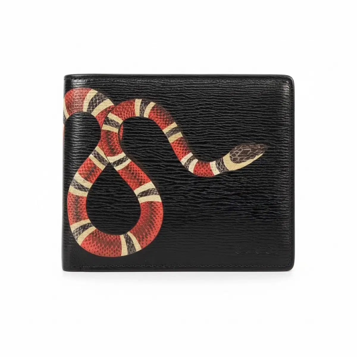 グッチ 正規品 スネーク 蛇 二つ折り財布 ブラック - メルカリ