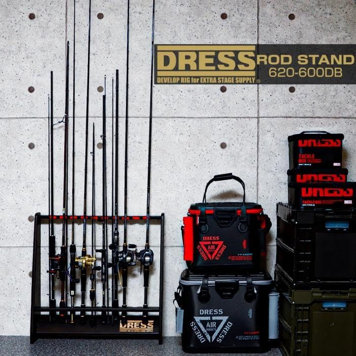 ドレス DRESS 木製ロッド リールディスプレイスタンド 釣り ロッド置き 鑑賞 収納 ロッドケース 竿置き 竿 棚 リール置き リール乾燥 スピニングリール 16 ecb 982