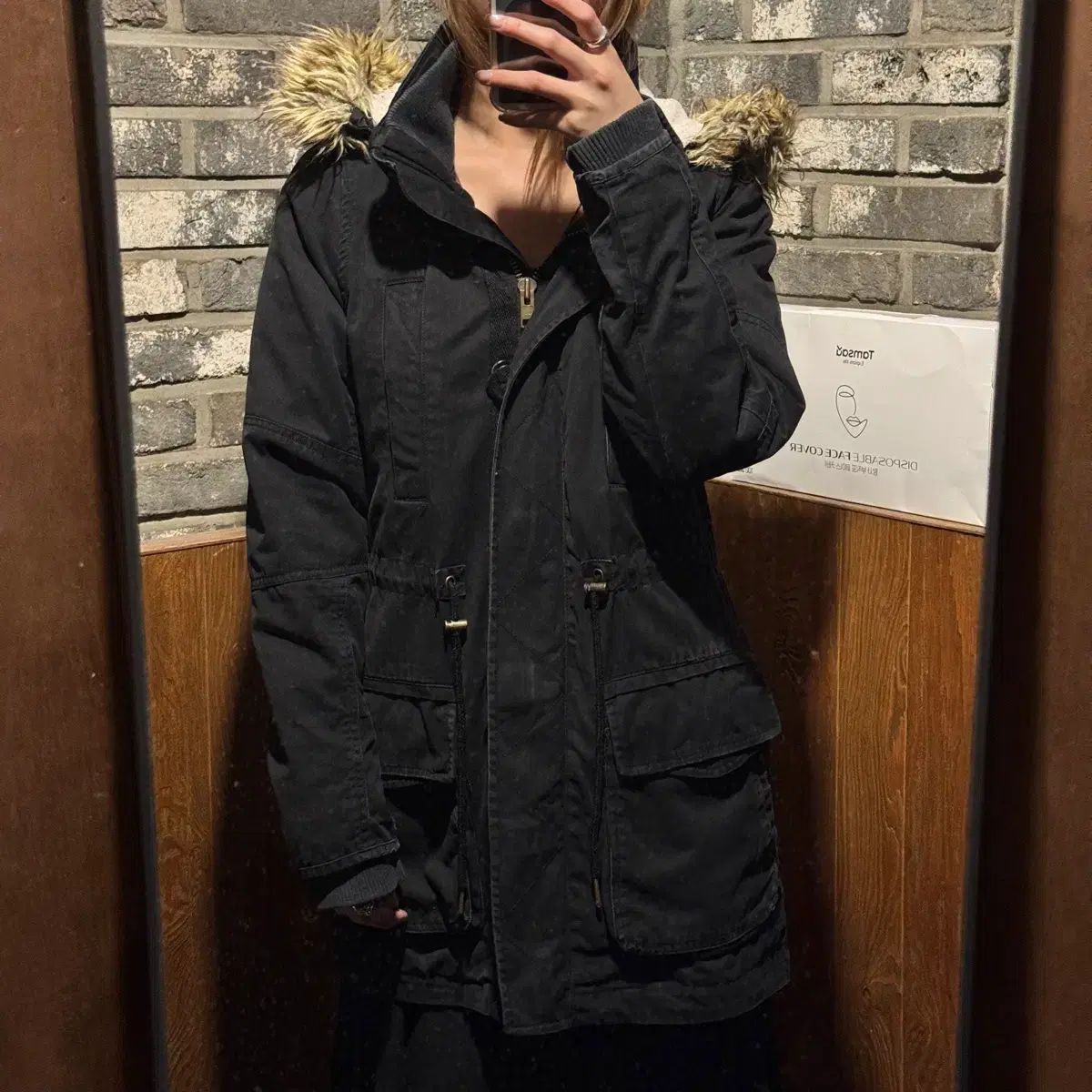 a出品 M) GARAGE 개러지 ファー トリミング パーカ マウンテンパーカー アウター