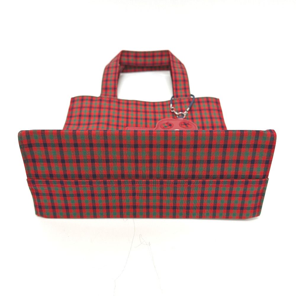 familia　大　チェックトート ファミリア トートバッグ ギンガムチェック キャンバス レッド - メルカリ