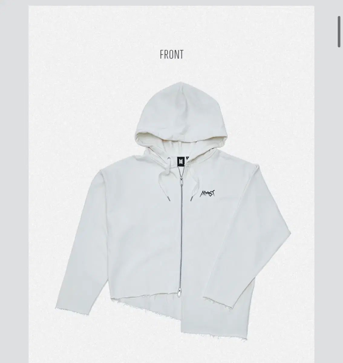BTS ジョングク ARMYST ZIP-UP HOODY  パーカー グク 白 ジョングク JK アミスト ARMYST zip-up hoody 白 large - メルカリ