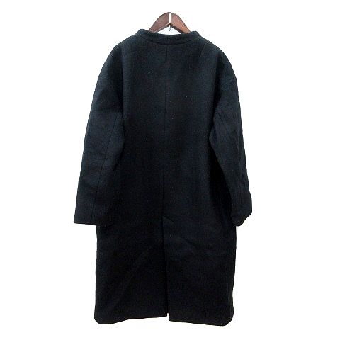 新品未使用　フレームワーク　裏毛フーディ　ブラックD フレームワーク Framework ノーカラーコート 総裏地 ウール 36 S 黒