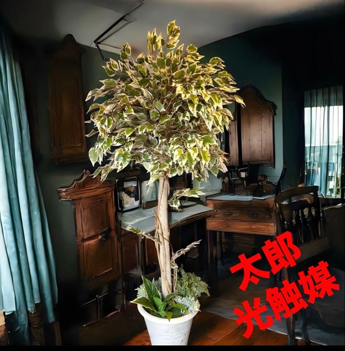 光触媒 人工観葉植物 ウォールグリーン フェイクグリーン 斑入り