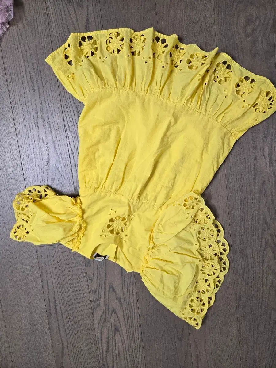 STELLA McCARTNEY ステラ マッカートニー エンブロイダリー レース イエロー ONE PIECE 5 6 y