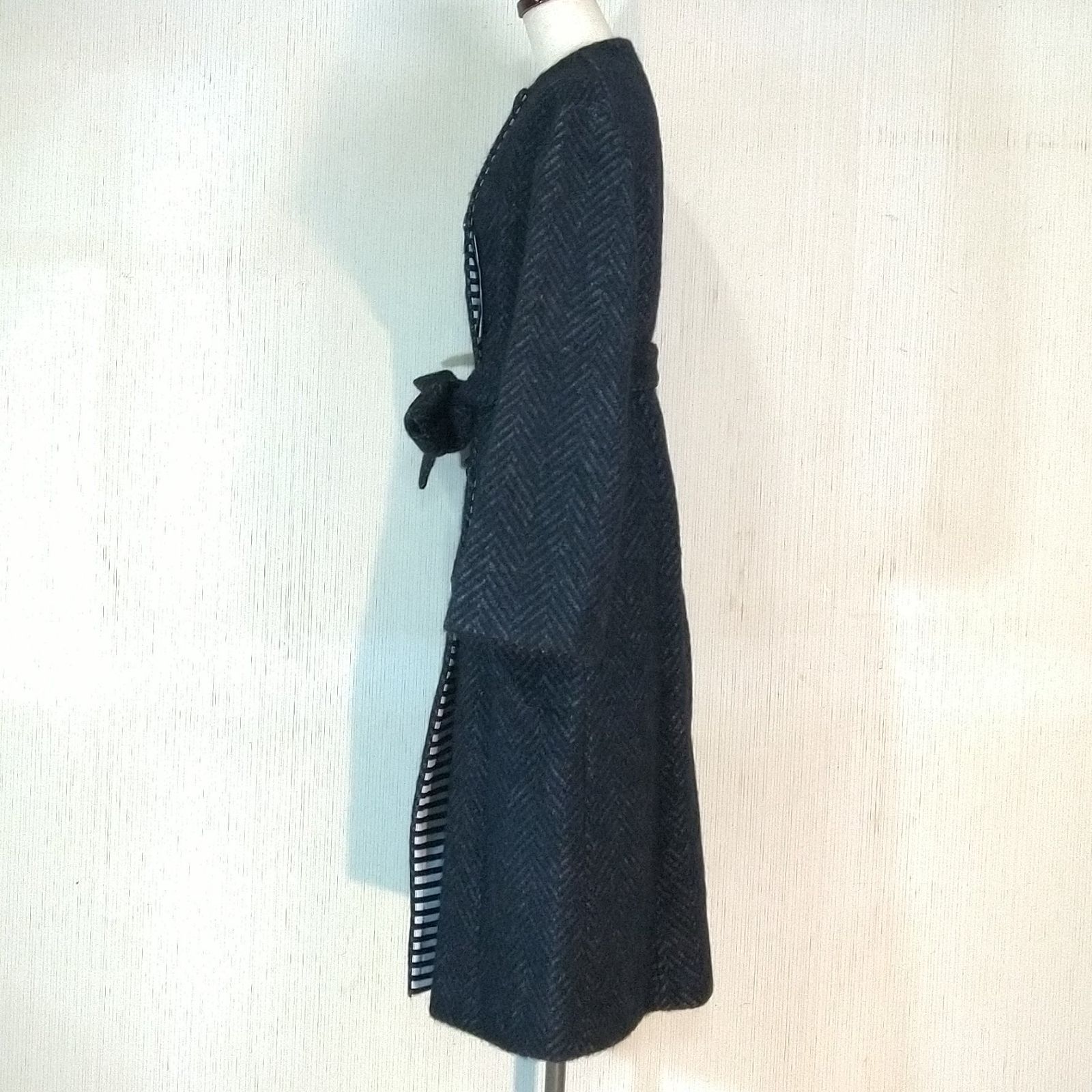 最終お値下！【新品】BORDERS at BALCONYコート36 新品 ボーダーズアットバルコニー ジャケットコートショートブルゾン