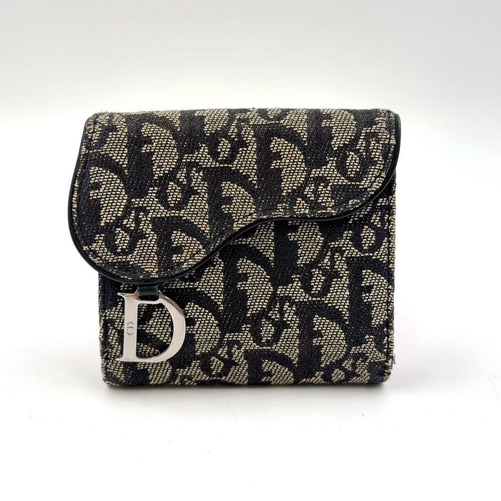 Christian Dior オブリーク トロッター サドル レザー×キャンバス