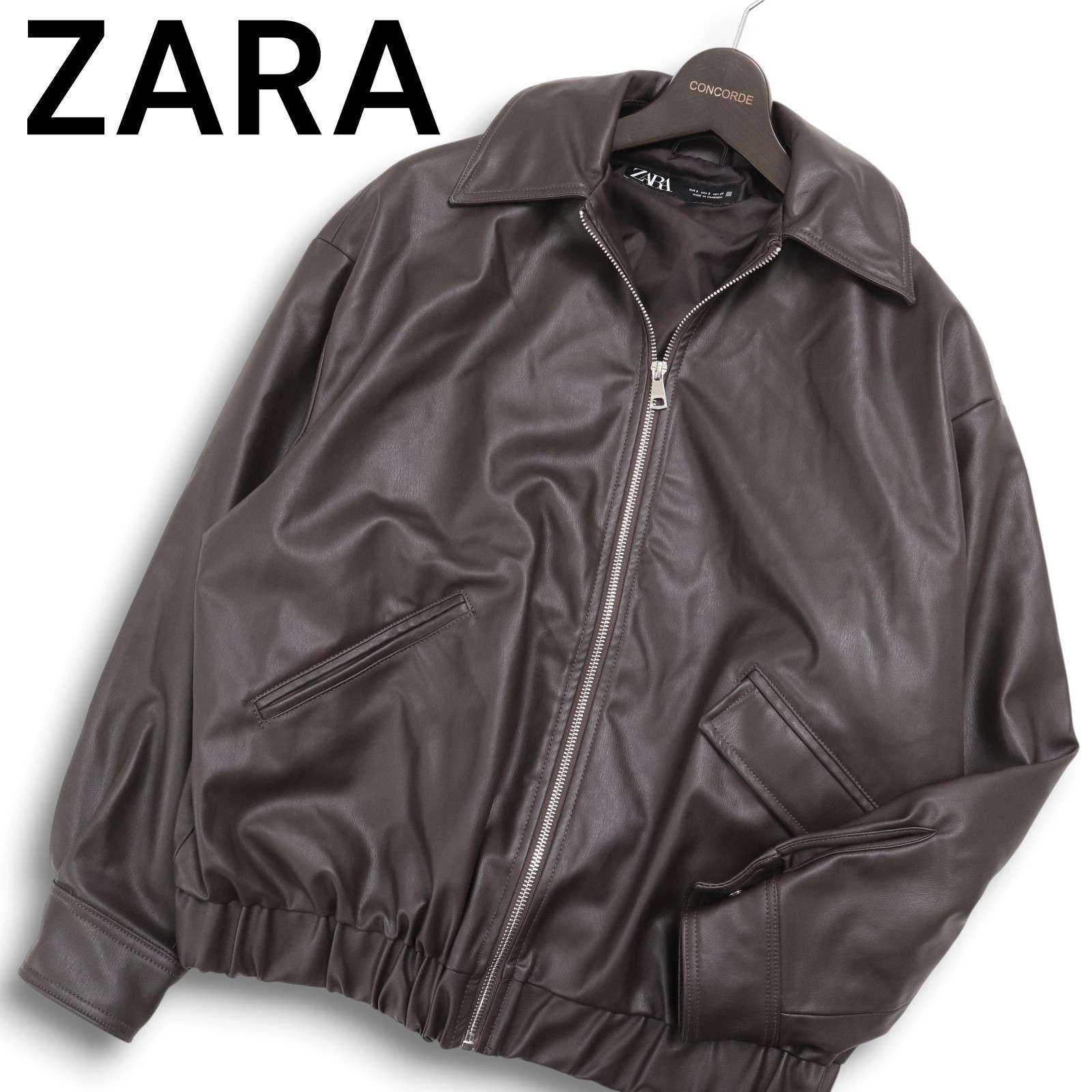 ZARA ザラ マン 現行タグ☆ 秋冬 フェイク レザー ライダース ブルゾン