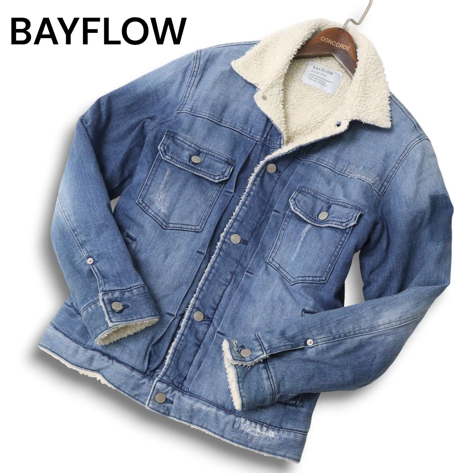 BAYFLOW ベイフロー 秋冬 リペア＆USED加工☆ 中綿 ボア デニム ランチ 