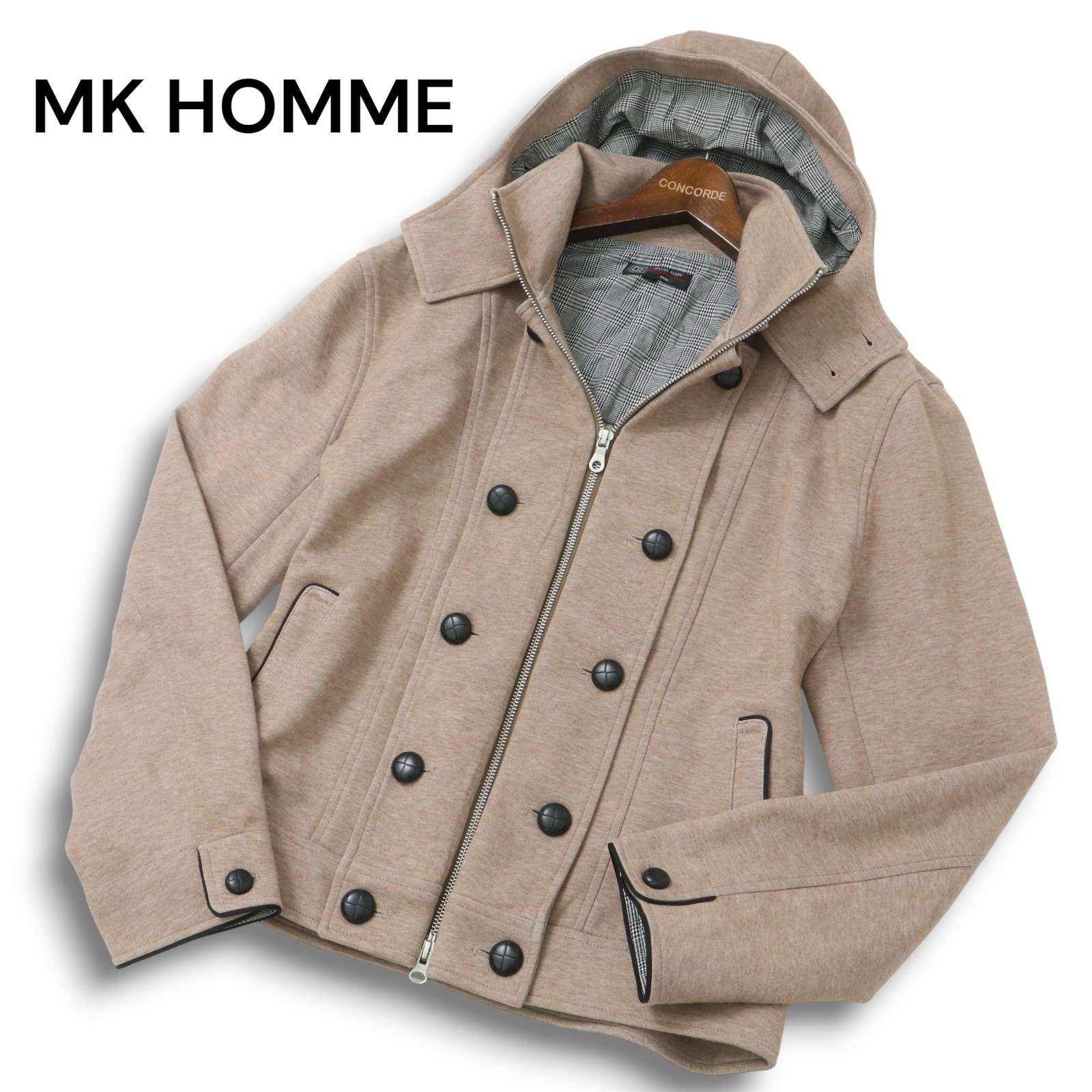 【美品】 MK HOMME ミッシェルクラン オム 秋冬 フーディー ナポレオン ジャケット Sz.51 メンズ