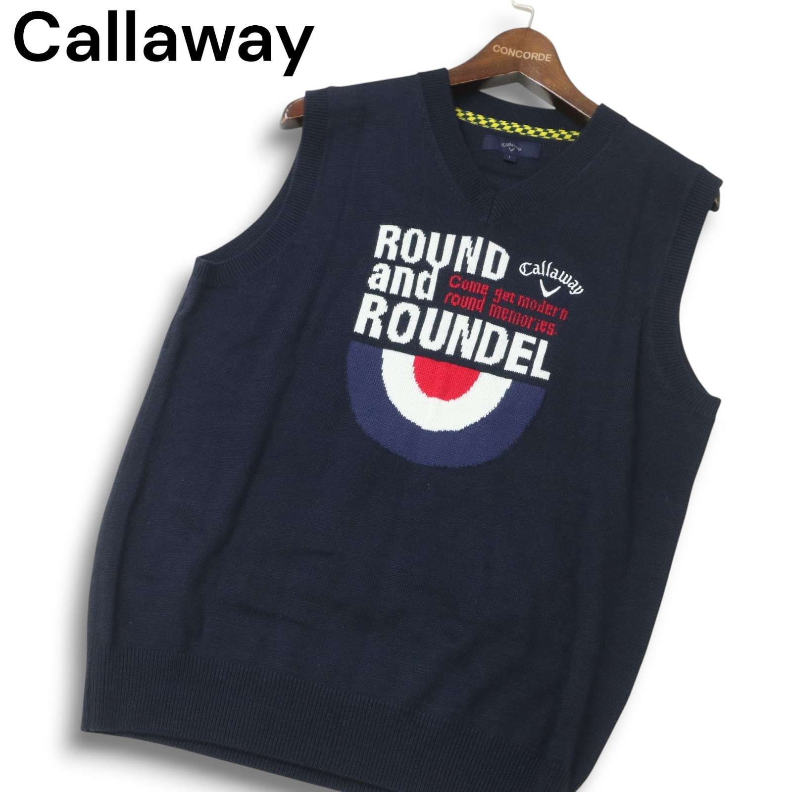 Callaway キャロウェイ ゴルフ 秋冬 ウール混☆ Vネック ニット ベスト