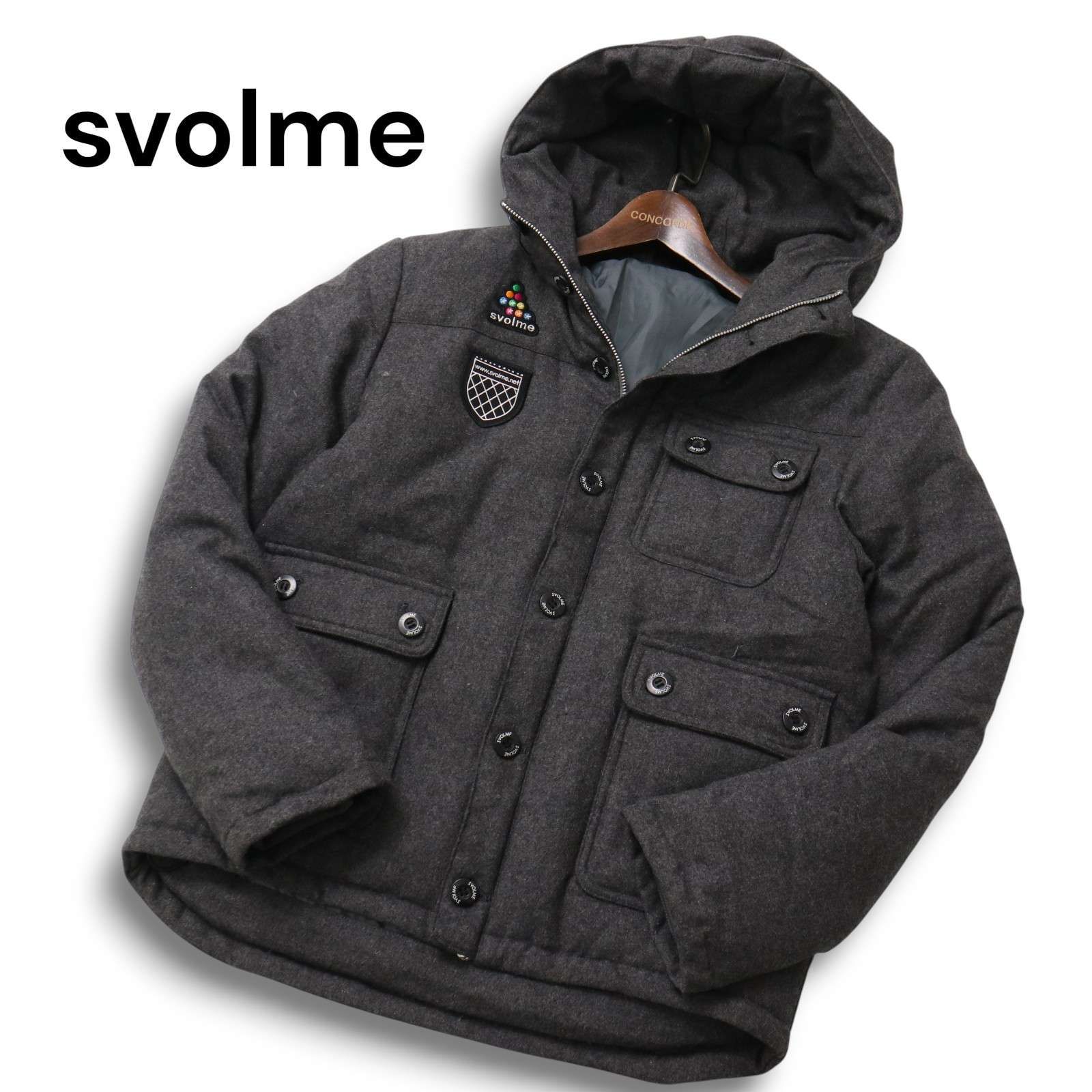 svolme スボルメ 秋冬☆ ウール フーディー ダウン ジャケット Sz.S