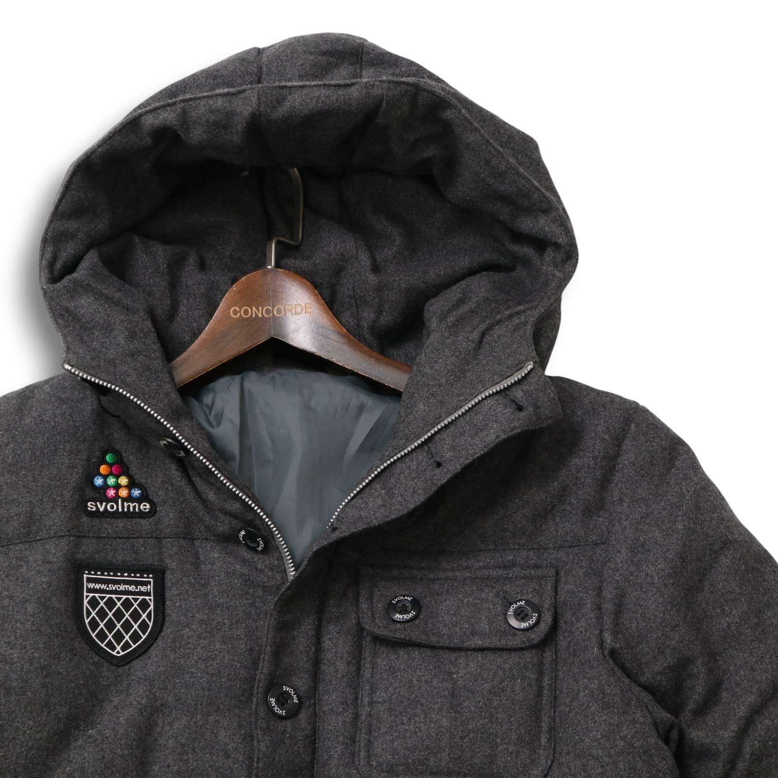 SVOLME　ダウンジャケット svolme スボルメ 秋冬☆ ウール フーディー ダウン ジャケット Sz.S