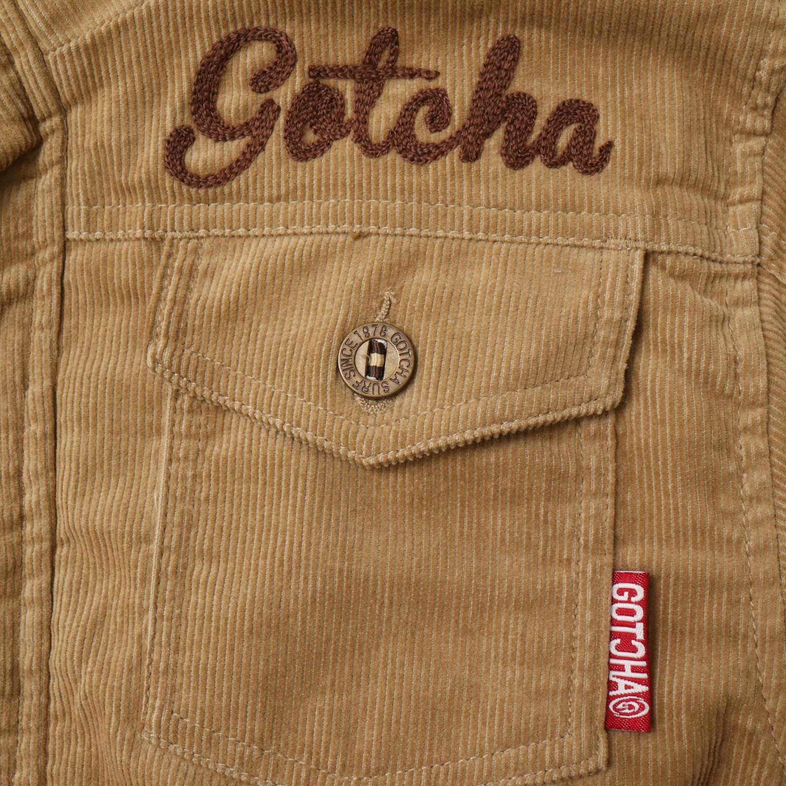 GOTCHA ガッチャ 秋冬 ボア☆ 袖中綿 ロゴ刺繍 コーデュロイ