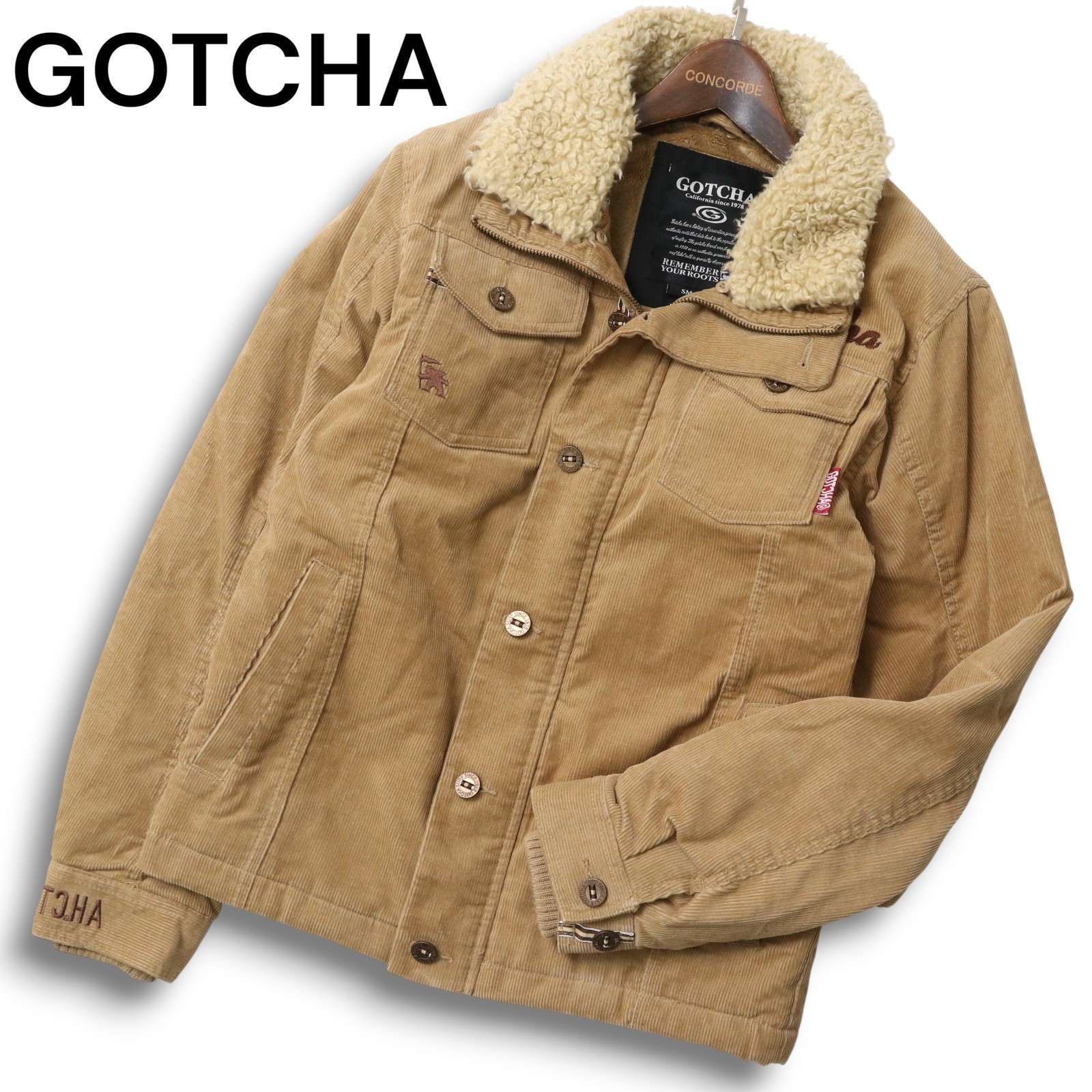 GOTCHA ガッチャ 秋冬 ボア☆ 袖中綿 ロゴ刺繍 コーデュロイ