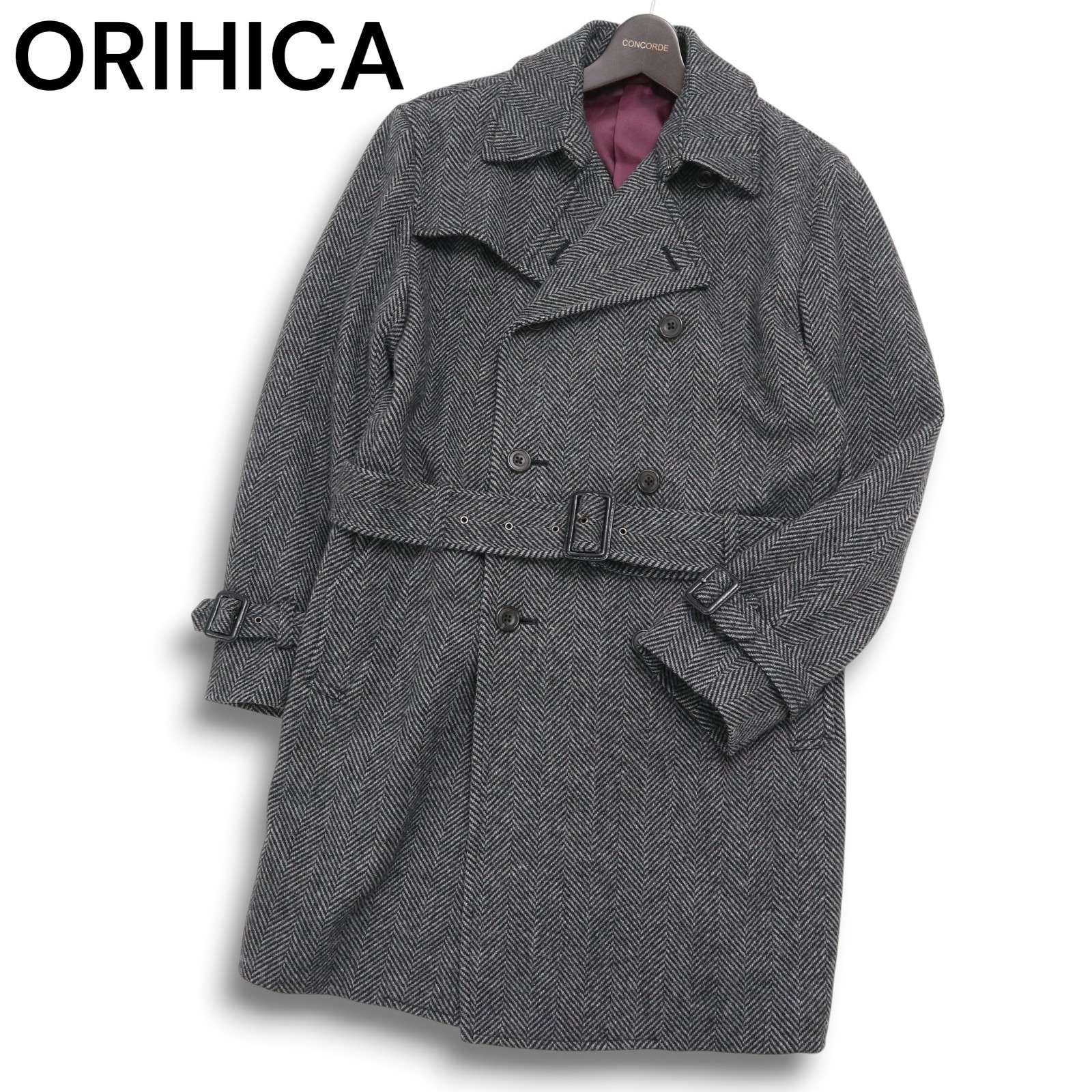 ORIHICA オリヒカ 秋冬☆ ウール ツイード ヘリンボーン トレンチ 