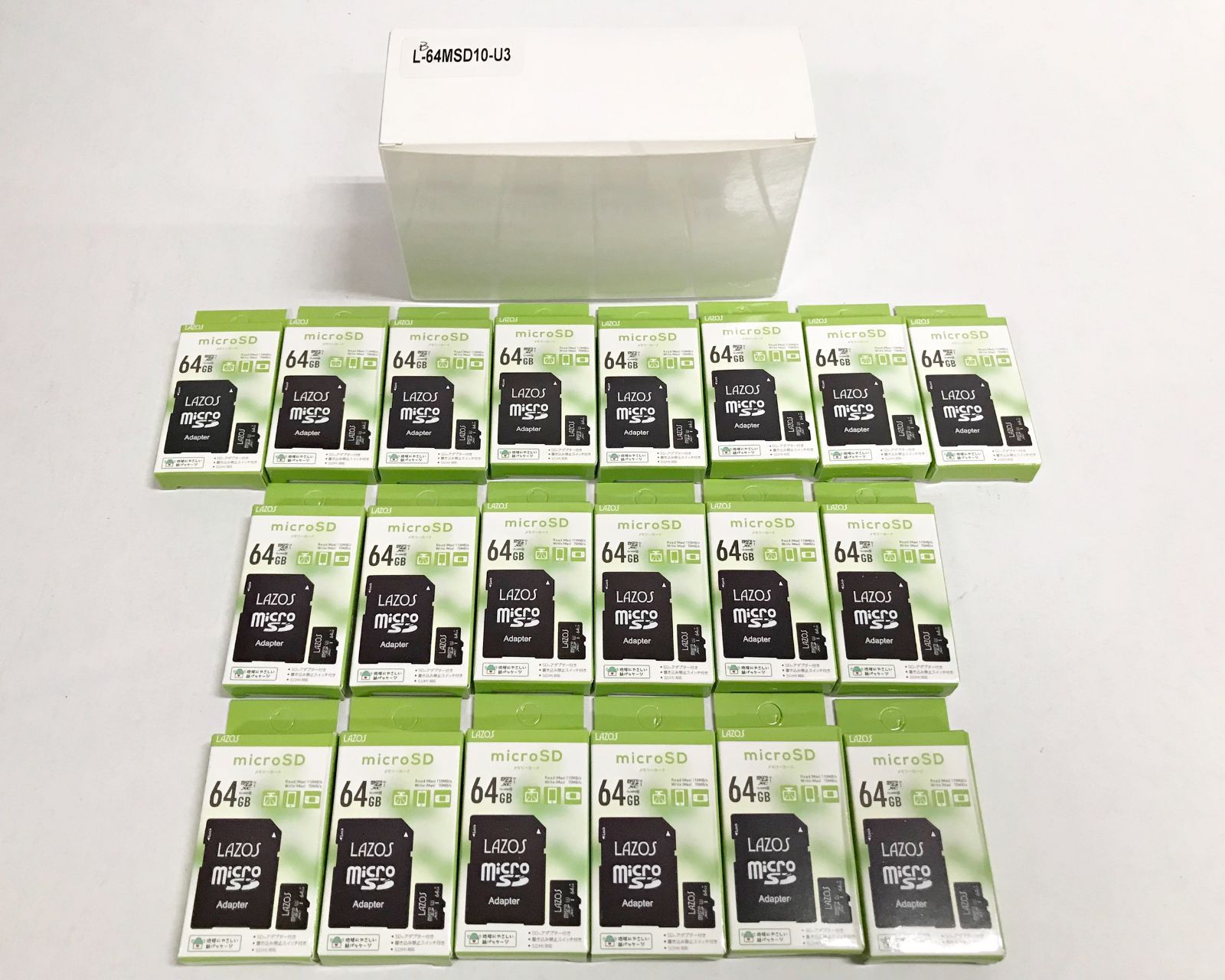 55 Lazos マイクロSDメモリーカード 64 GB L U 3 セット