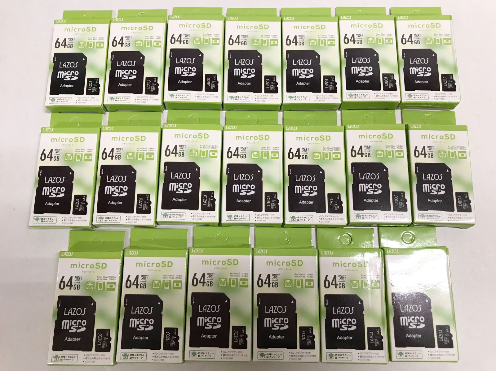 55 Lazos マイクロSDメモリーカード 64 GB L U 3 セット