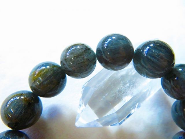  天然水晶宝石 100 A 超珍しい キャツアイブラックルチルクォーツ ブレスレット巨大14 5 mm tr 11530 オーナメント ラッピング 包装