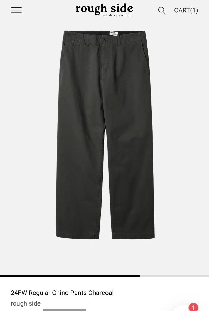 24 fw ROUGH SIDE レギュラー チノパンツ 3 チャコール