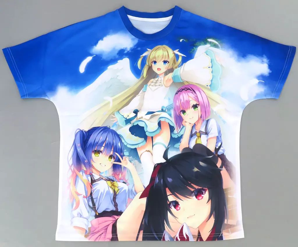 衣類 集合 フルプリントTシャツ ブルー×ホワイト フリーサイズ 天使 騒々 RE-BOOT! C 102グッズ