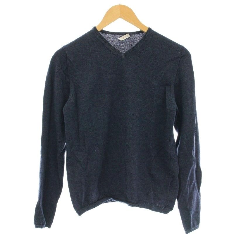クルチアーニ cruciani ニット Vネック ウール 長袖 44 ネイビー 紺