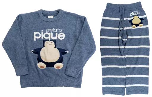 衣料雑貨 カビゴン ベビモコジャガードプルオーバー＆ロングパンツセット ネイビー レディースフリーサイズ ポケットモンスター Pokemon Sleep meets GELATO PIQUE