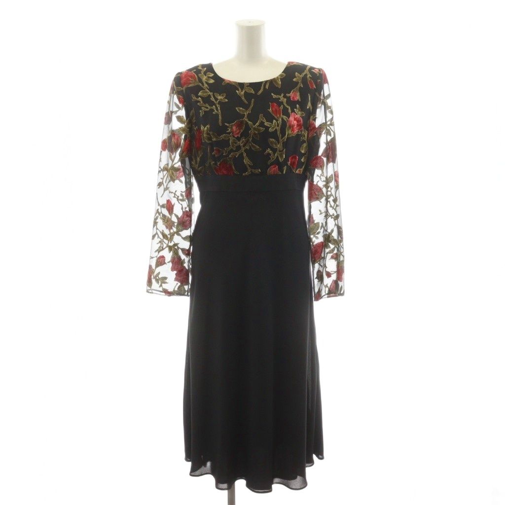 エムズグレイシー M'S GRACY ワンピース ミモレ ロング 長袖 9 黒