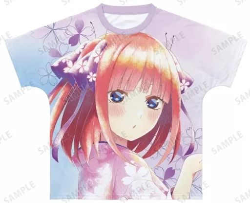 Tシャツ 中野二乃 桜和装ver. 描き下ろしイラスト Ani-Art aqua label フルグラフィックTシャツ フル ユニセックスLサイズ 映画 五等分の花嫁
