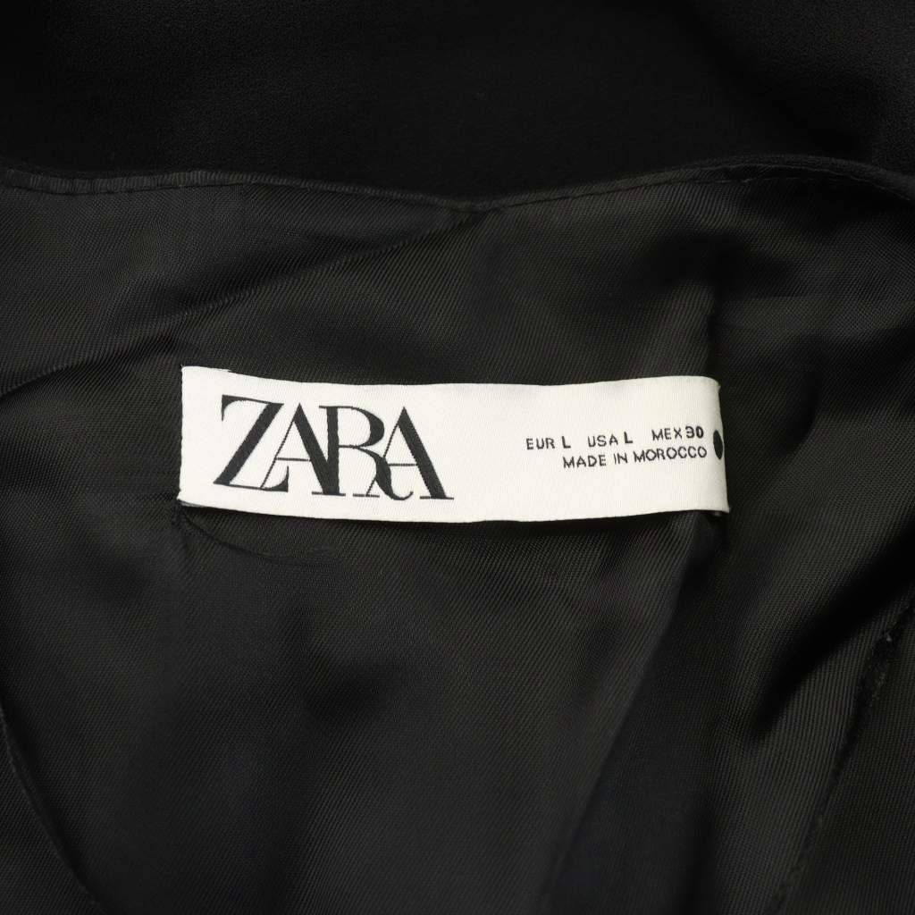 ザラ ZARA ケープジャケット L 黒 ブラック ノーカラー /RR - メルカリ