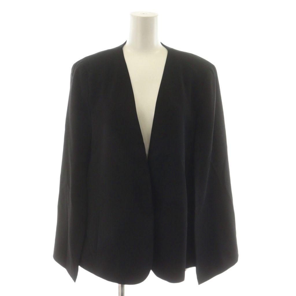 ザラ ZARA ケープジャケット L 黒 ブラック ノーカラー /RR - メルカリ