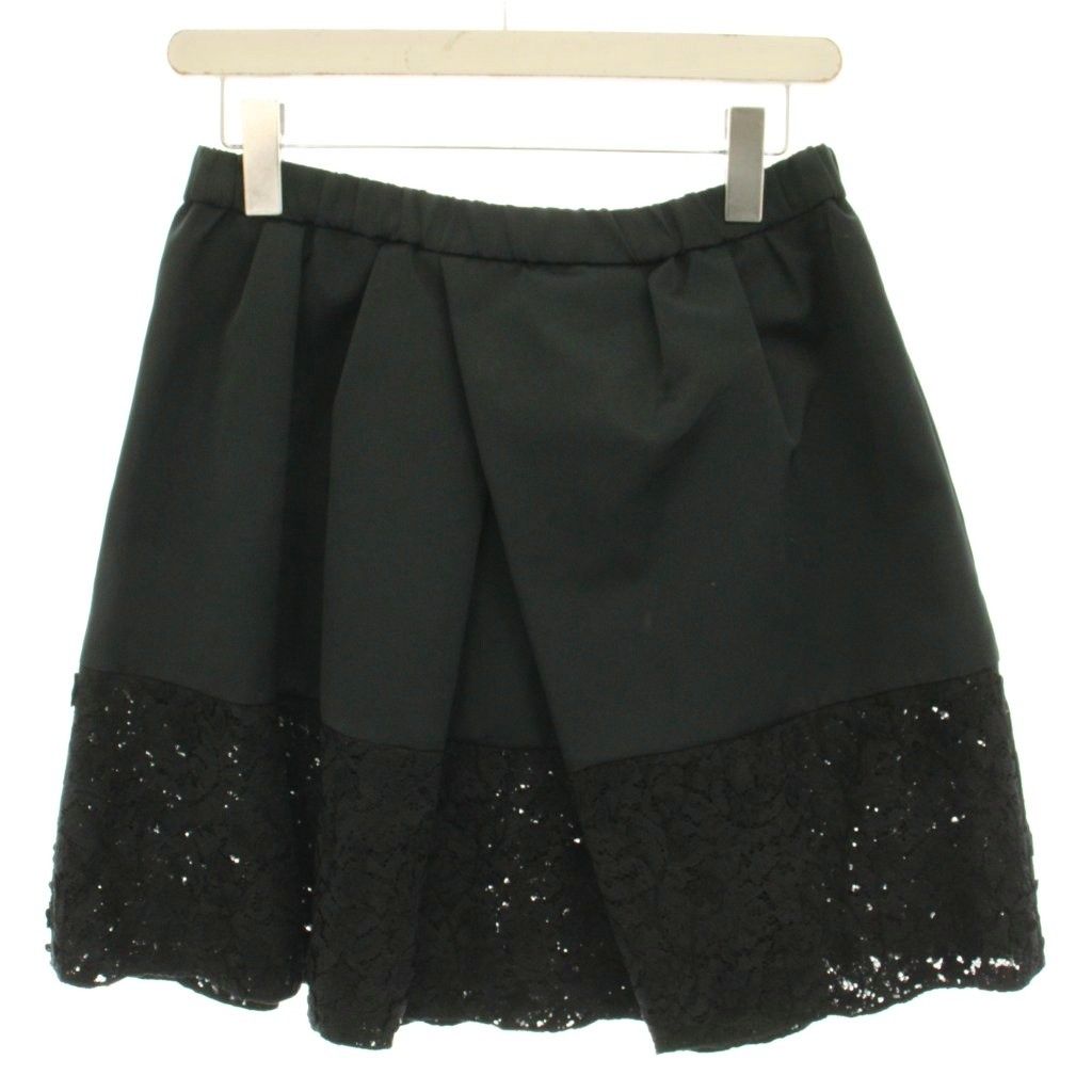 未使用新品　ヌメロヴェントゥーノの前の透け感が可愛いハイウエストミニスカート ヌメロヴェントゥーノ N°21 フレアスカート ミニ レース切替 ナイロン