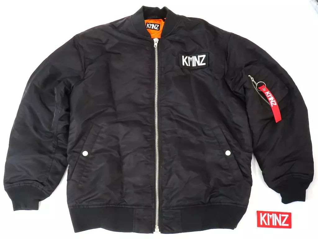 アウターウェア KMNZ ロゴ 特注ボンバージャケット ブラック Lサイズ バーチャルYouTuber ケモノズ 1 st ONEMAN LIVE PROJECT クラウドファンディングリターン品