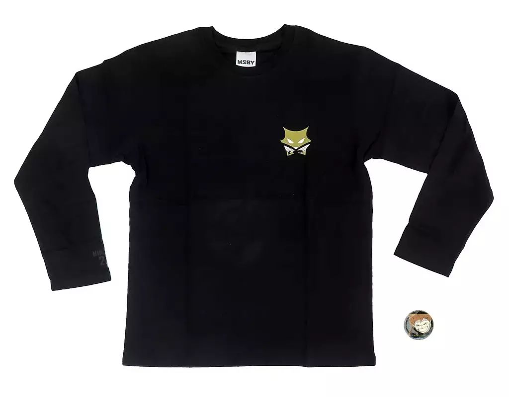 Tシャツ 日向翔陽 BJ HINATA 21 ロングTシャツ 特製缶バッジ 付き ブラック 日向翔陽サイズ Lサイズ相当 ハイキュー!!