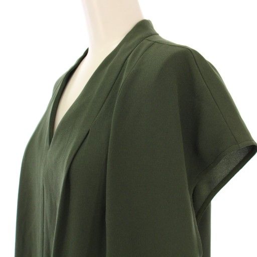 新品　theory luxe グリーン　薄手　シャツ　ノーカラー　38 セオリーリュクス theory luxe シャツ ブラウス プルオーバー 半袖