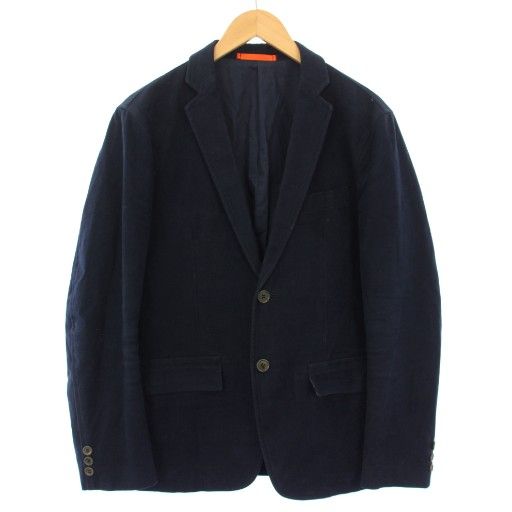 【美品】ポールスミス テーラードジャケット コーデュロイ 綿 総裏×柄 紺 L ポールスミス PAUL SMITH テーラードジャケット コーデュロイ L 紺