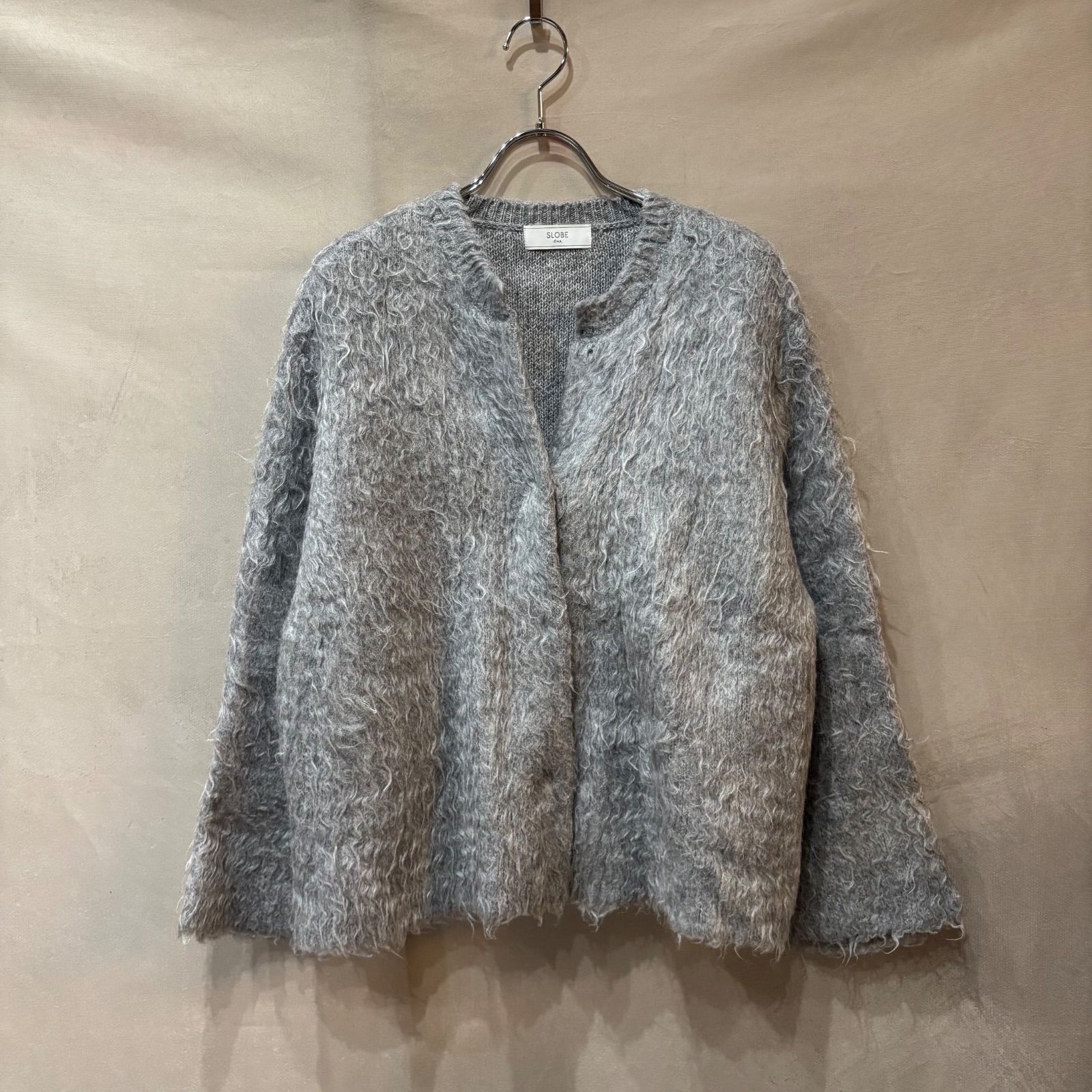SLOBE IENA スローブイエナ シャギー ニットカーディガン グレー 36 23