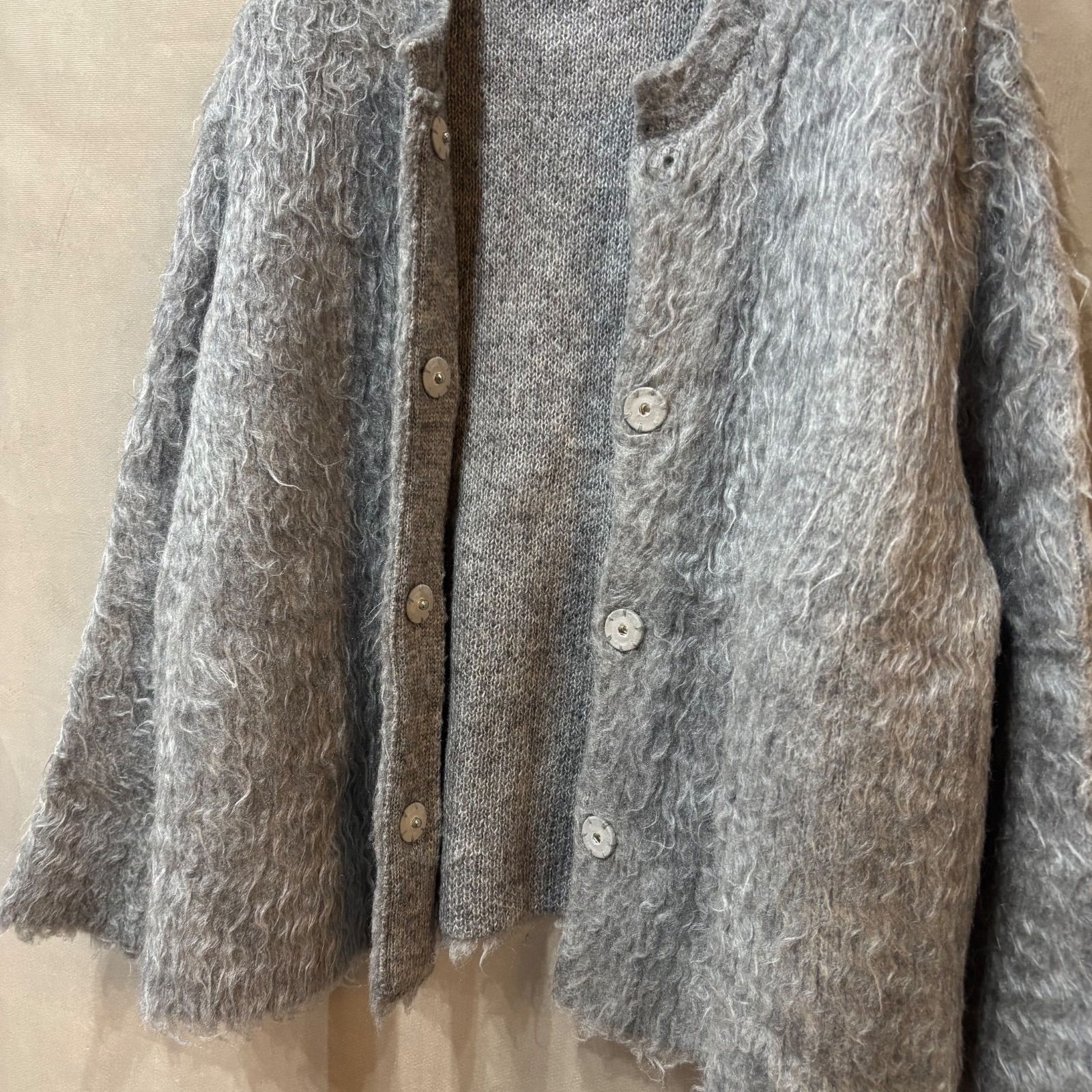 SLOBE IENA スローブイエナ シャギー ニットカーディガン グレー 36 23