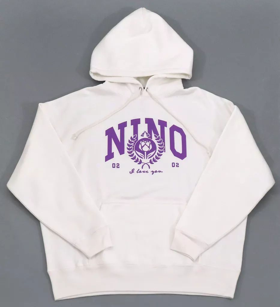 アウターウェア 中野二乃 描き下ろし フラワーモチーフコーディネートver. arti-mate 着用BIGシルエットパーカー ホワイト ユニセックスXLサイズ 映画 五等分の花嫁 アニメイト