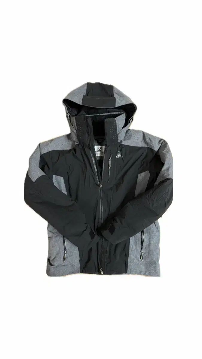 SALOMON サロモン GORE TEX ゴアテックス フード ジャケット ONE トゥー ストッパー グレー ブラック M