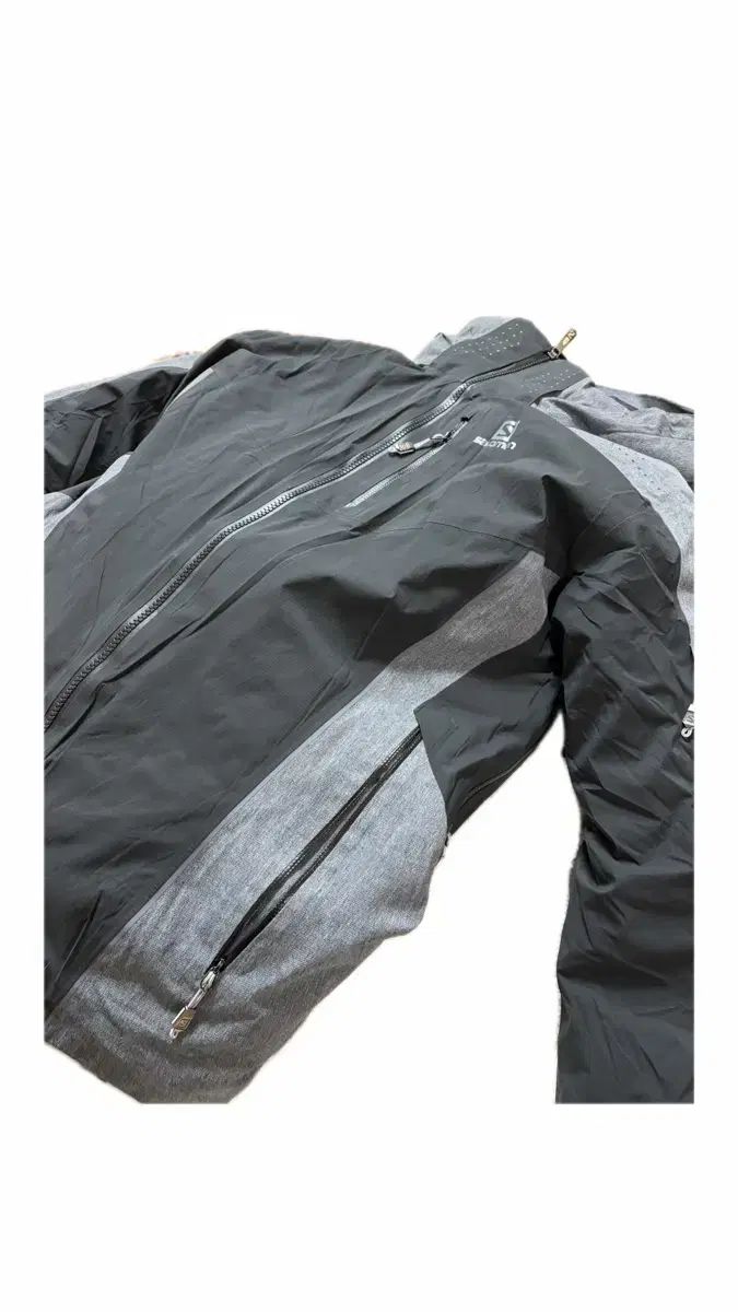 SALOMON サロモン GORE-TEX ゴアテックス フード ジャケット ONE トゥー ストッパー グレー ブラック M