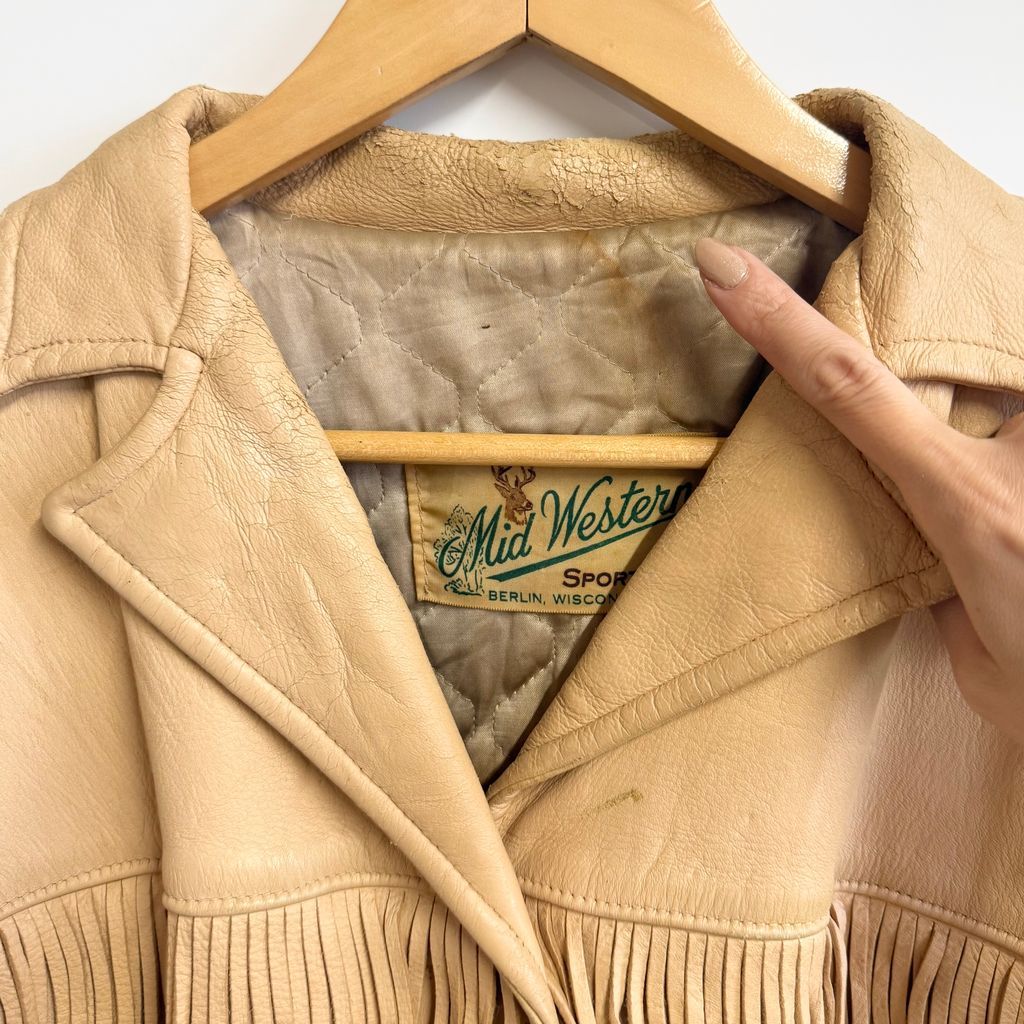 70's vintage ビンテージ Mid Western レザージャケット フリンジ