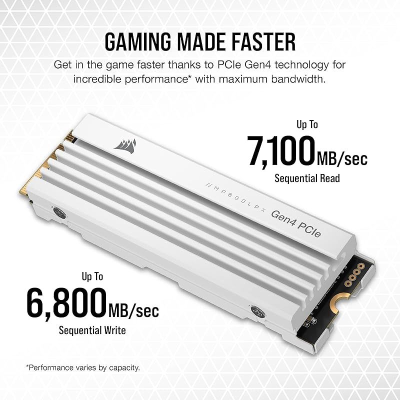 CORSAIR MP600 PRO Low Profileシリーズ 1TBモデル 【LPX PCIe Gen4 x4 NVMe M.2】 SSD メモリ ホワイト CSSD-F1000GBMP600PLPW PS5拡張適用 0 PRO MP600 CORSAIR Count : 紙CORSAIR
