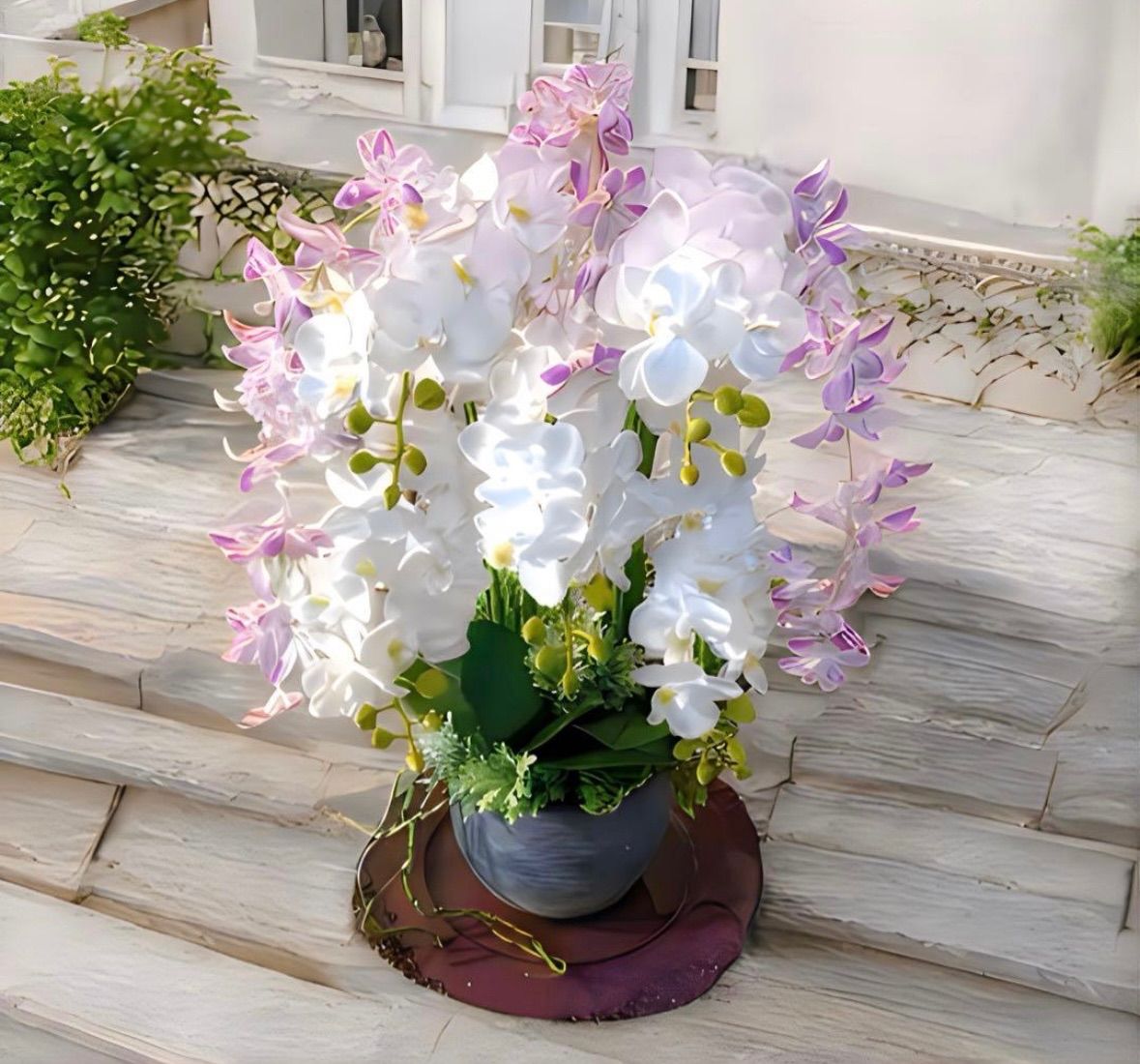 光触媒 人工観葉植物 ウォールグリーン フェイクグリーン 胡蝶蘭と