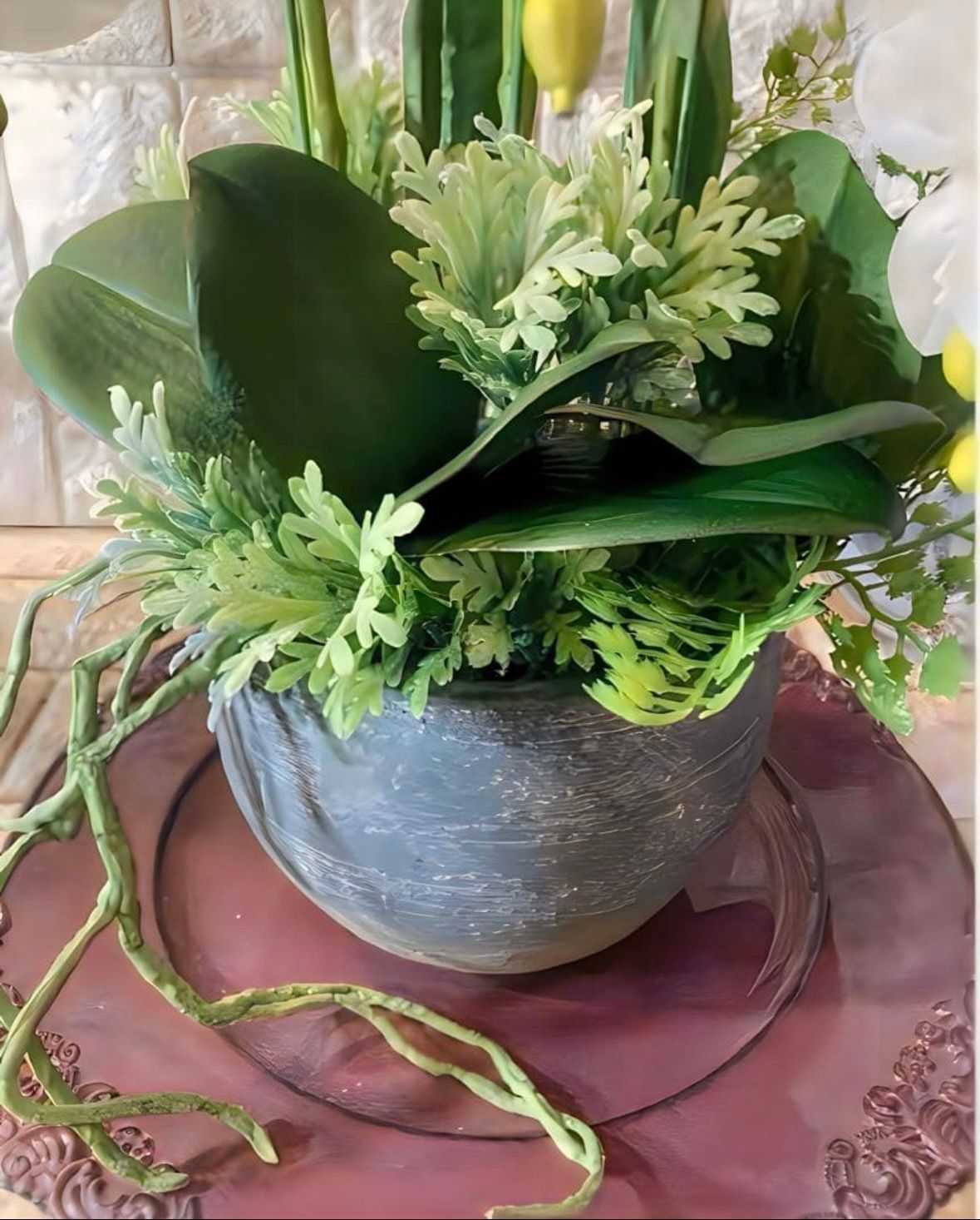 光触媒 人工観葉植物 ウォールグリーン フェイクグリーン 胡蝶蘭と