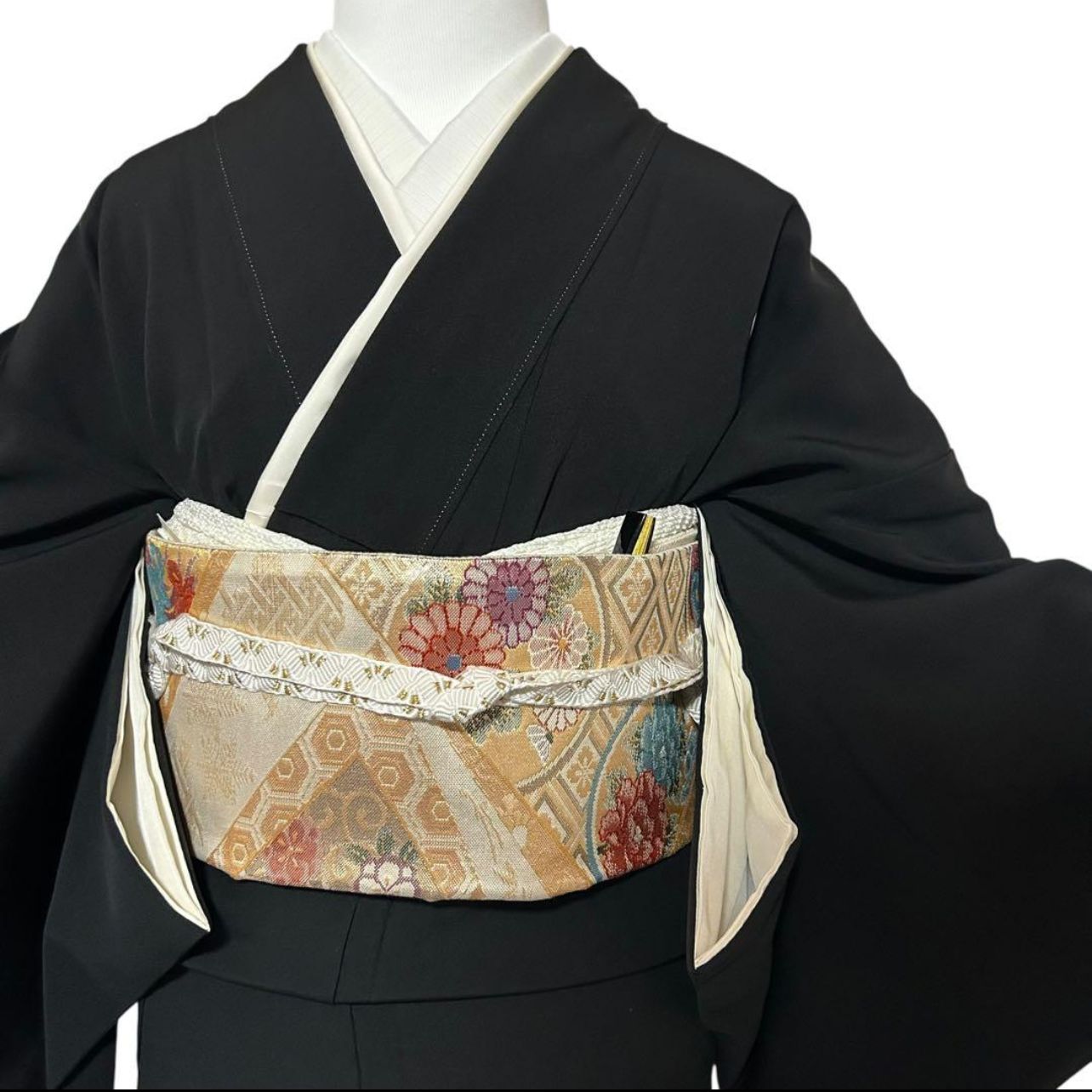 未使用近い 美品 袷 正絹 作家物 落款 五つ紋 黒留袖 フルセット